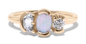 Lash Cluster Triad Opal Ring in 14kt Yellow Gold